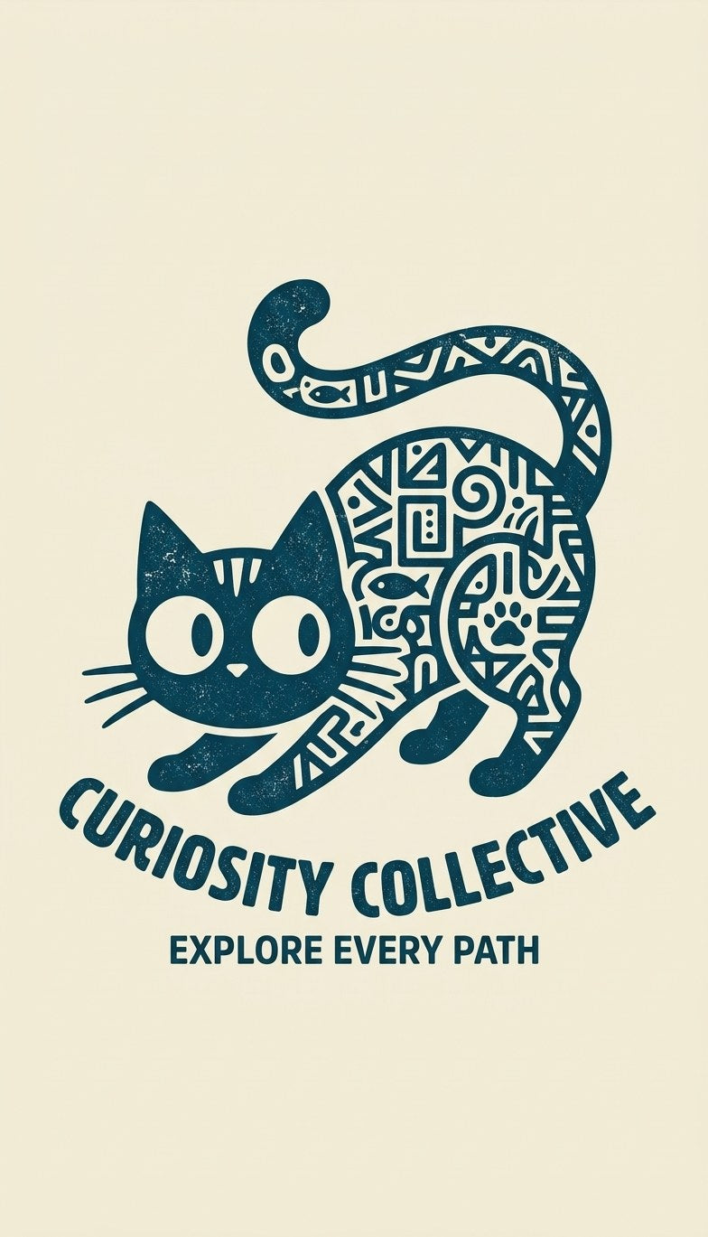 Geometric Mystique Abstract Feline Pattern Graphic