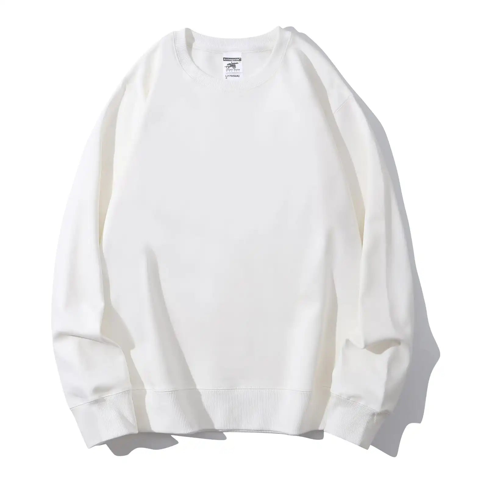 White crewneck flat lay