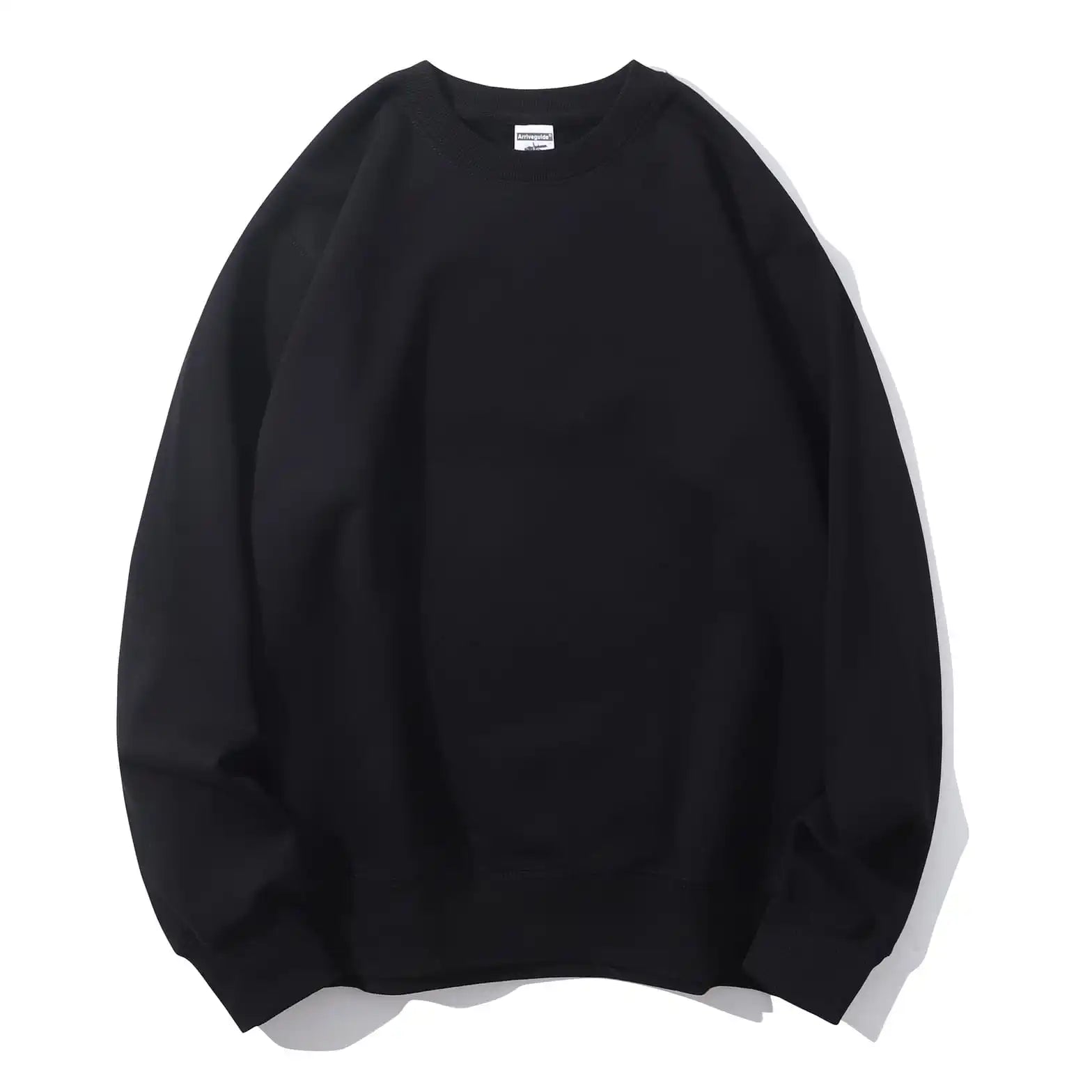 Black crewneck flat lay