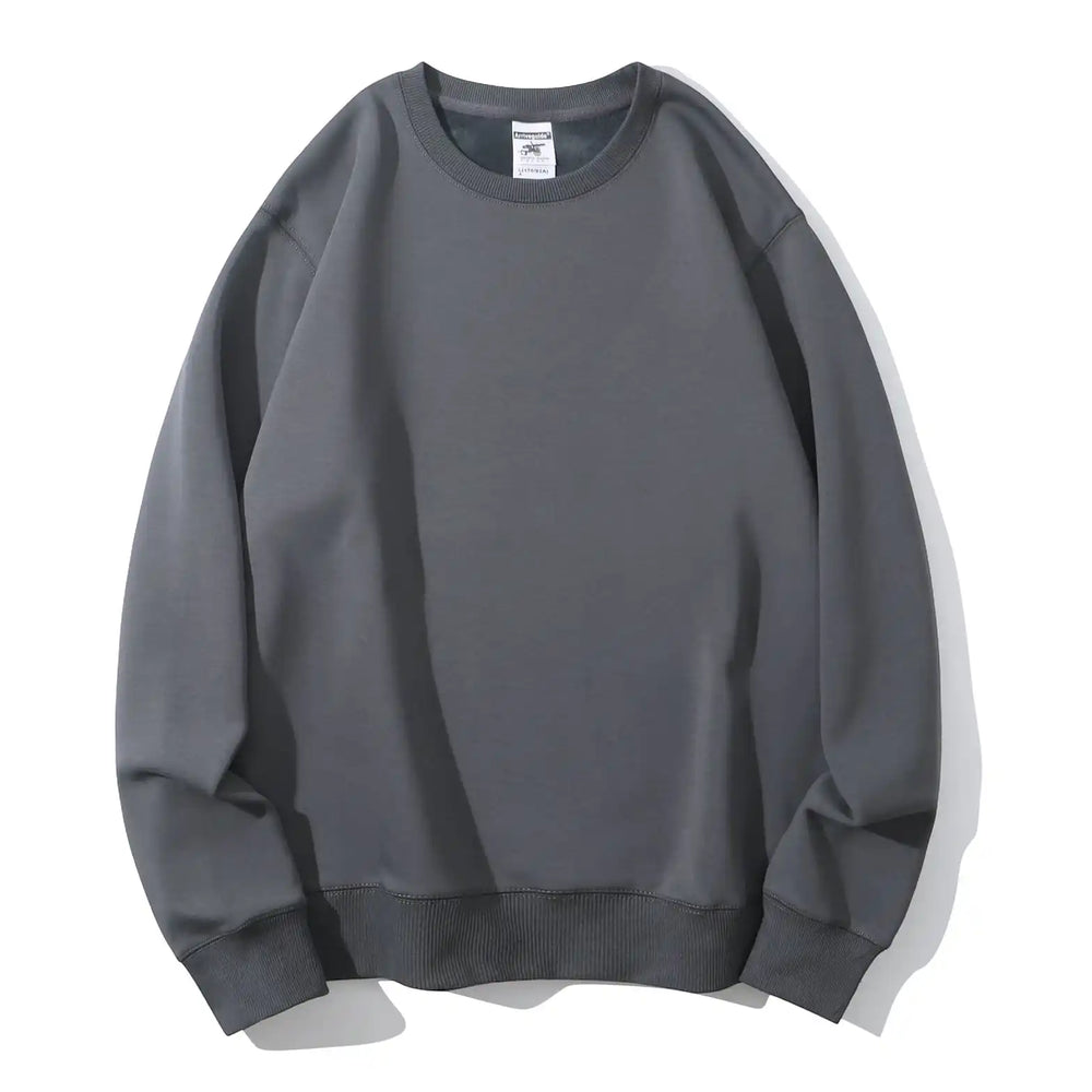 DarkNightGrey crewneck flat lay