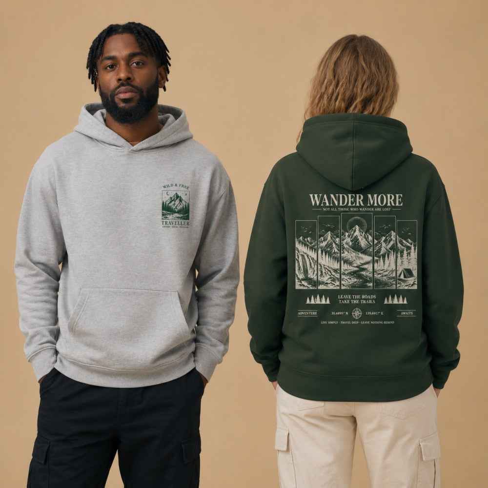 Wander More Outdoor Graphic Apparel Collection (T-Shirts and Hoodies)