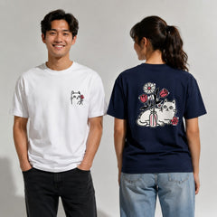 Botanical Cat Whimsical Doodle Graphic Apparel Collection