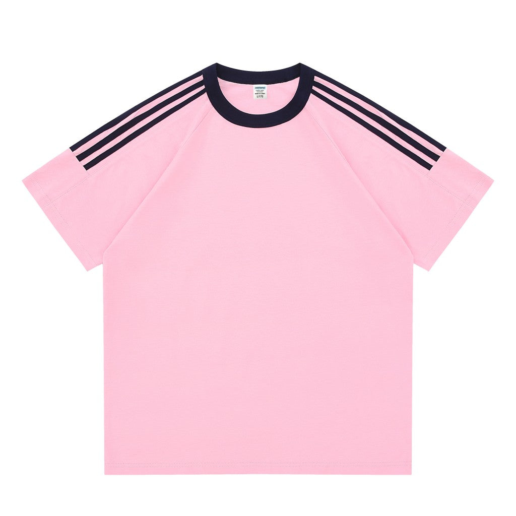 Custom Drop-Shoulder 3-Stripe T-Shirt | 100% Cotton Team Merch - MintiClothing