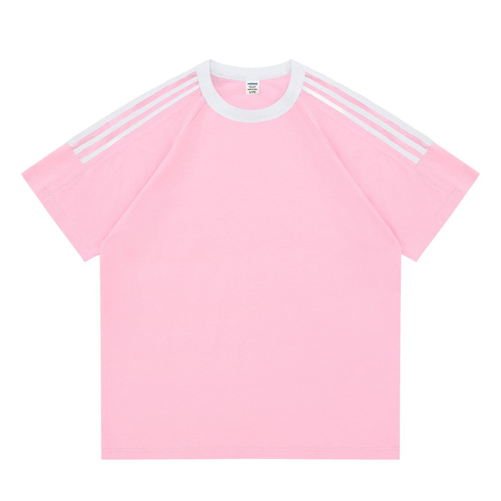 Custom Drop-Shoulder 3-Stripe T-Shirt | 100% Cotton Team Merch - MintiClothing