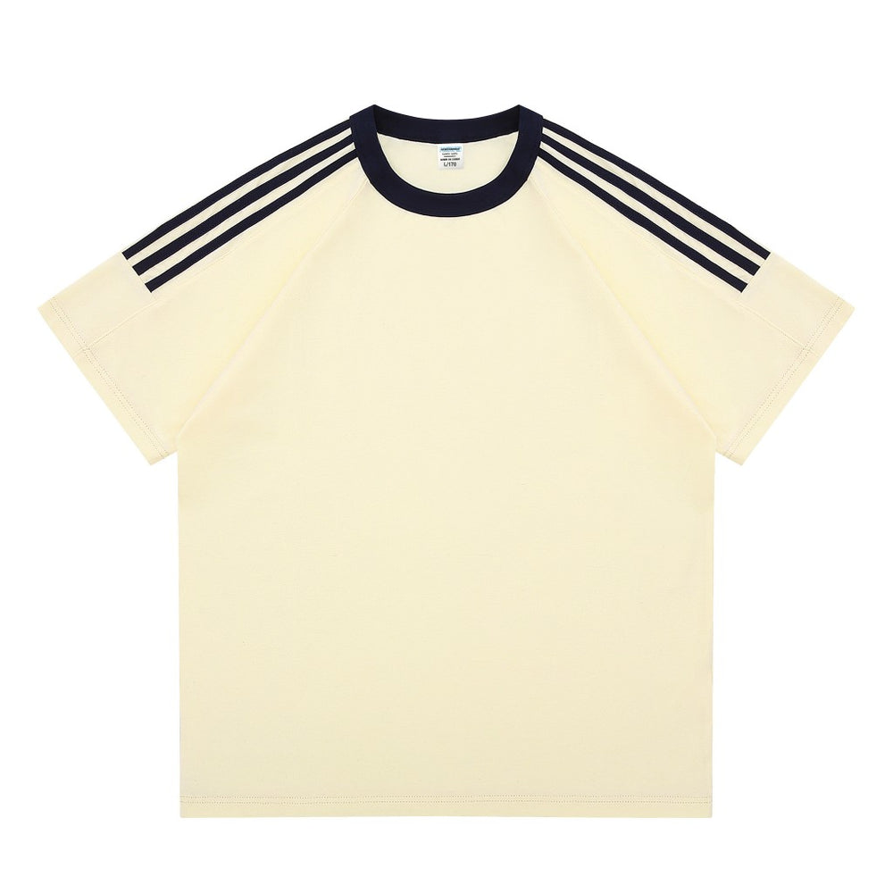 Custom Drop-Shoulder 3-Stripe T-Shirt | 100% Cotton Team Merch - MintiClothing
