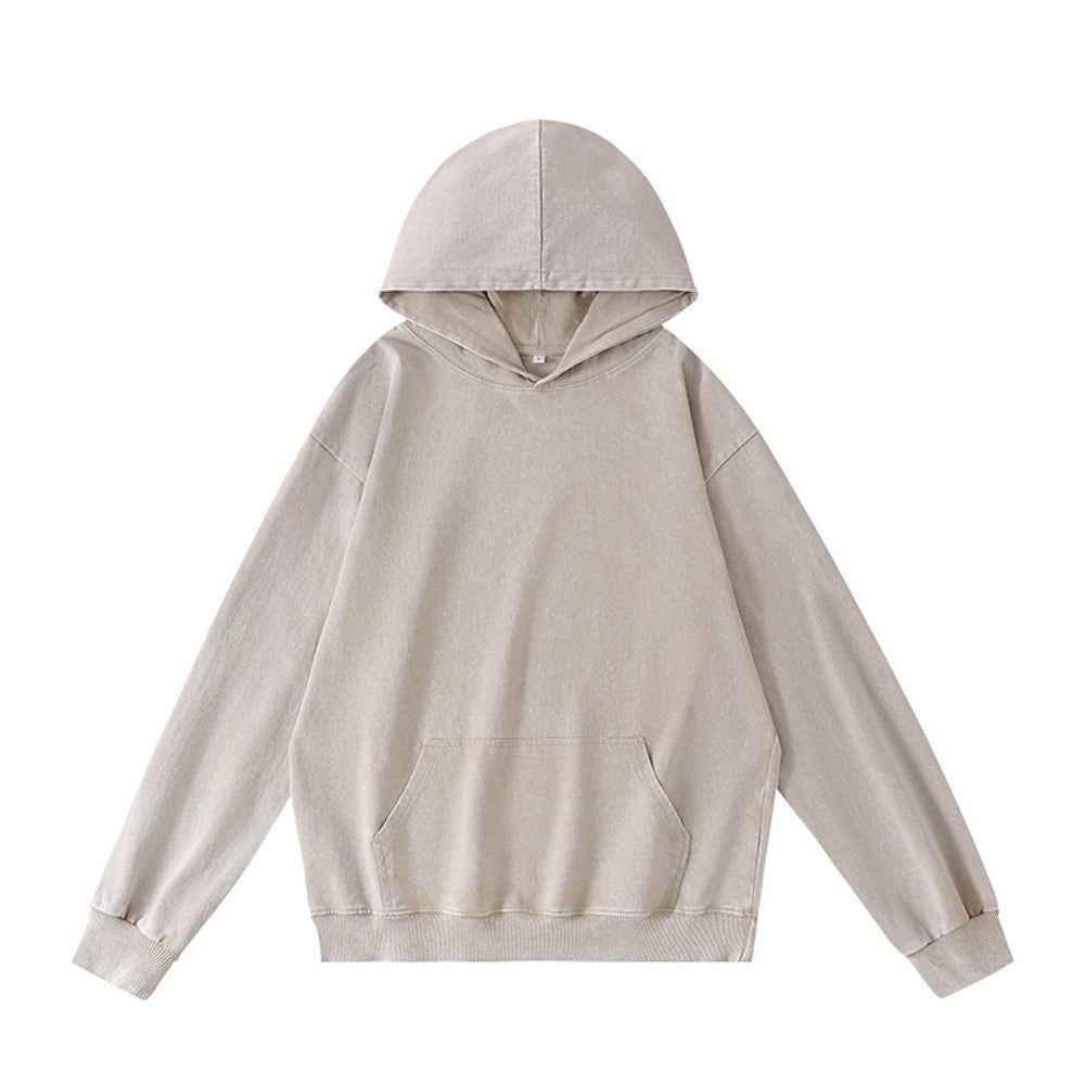 Vintage Acid Washed Heavyweight Hoodie | Retro Distressed Cotton Pullover