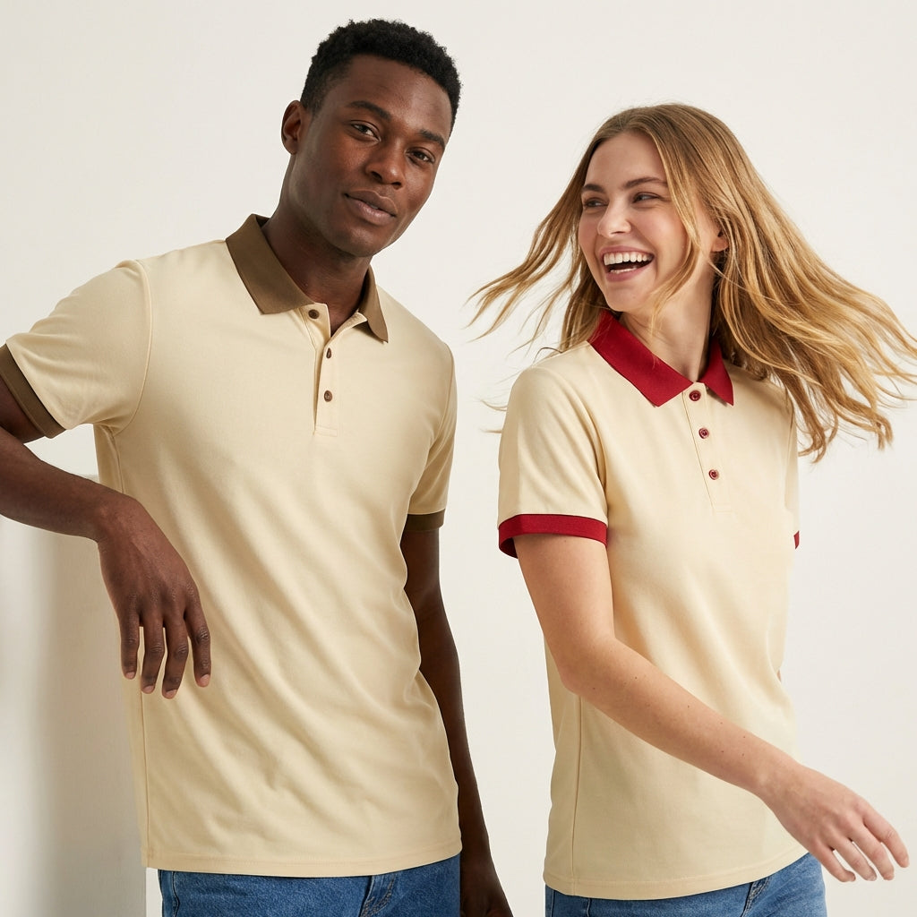 Custom Contrast Trim Polo Shirt | 220g Polyester Team Uniforms
