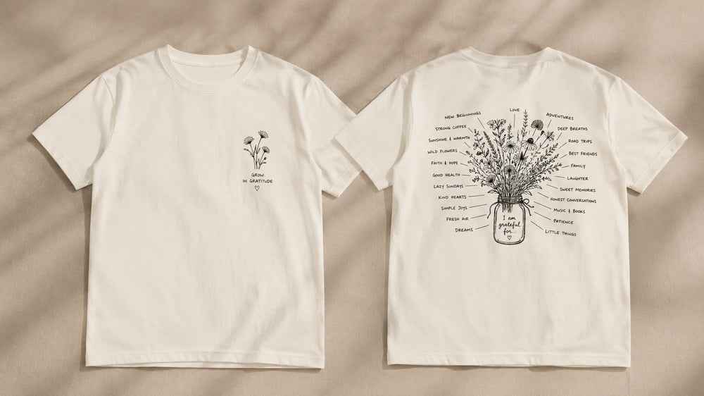 Grow in Gratitude Floral Graphic Apparel Collection