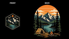Campfire Mountain Adventure Retro Graphic Apparel Collection