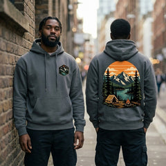 Campfire Mountain Adventure Retro Graphic Apparel Collection