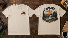 Wild and Free Explore More Outdoor Adventure Graphic Apparel Collection (T-Shirts and Hoodies)