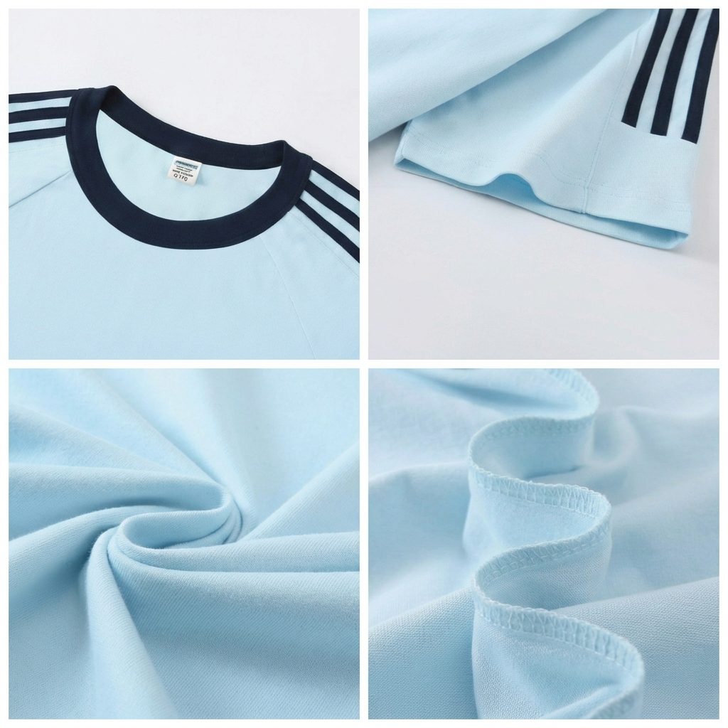 Custom Drop-Shoulder 3-Stripe T-Shirt | 100% Cotton Team Merch - MintiClothing