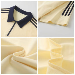 Custom Quarter-Zip Polo Shirt | 100% Cotton 3-Stripe Team Apparel