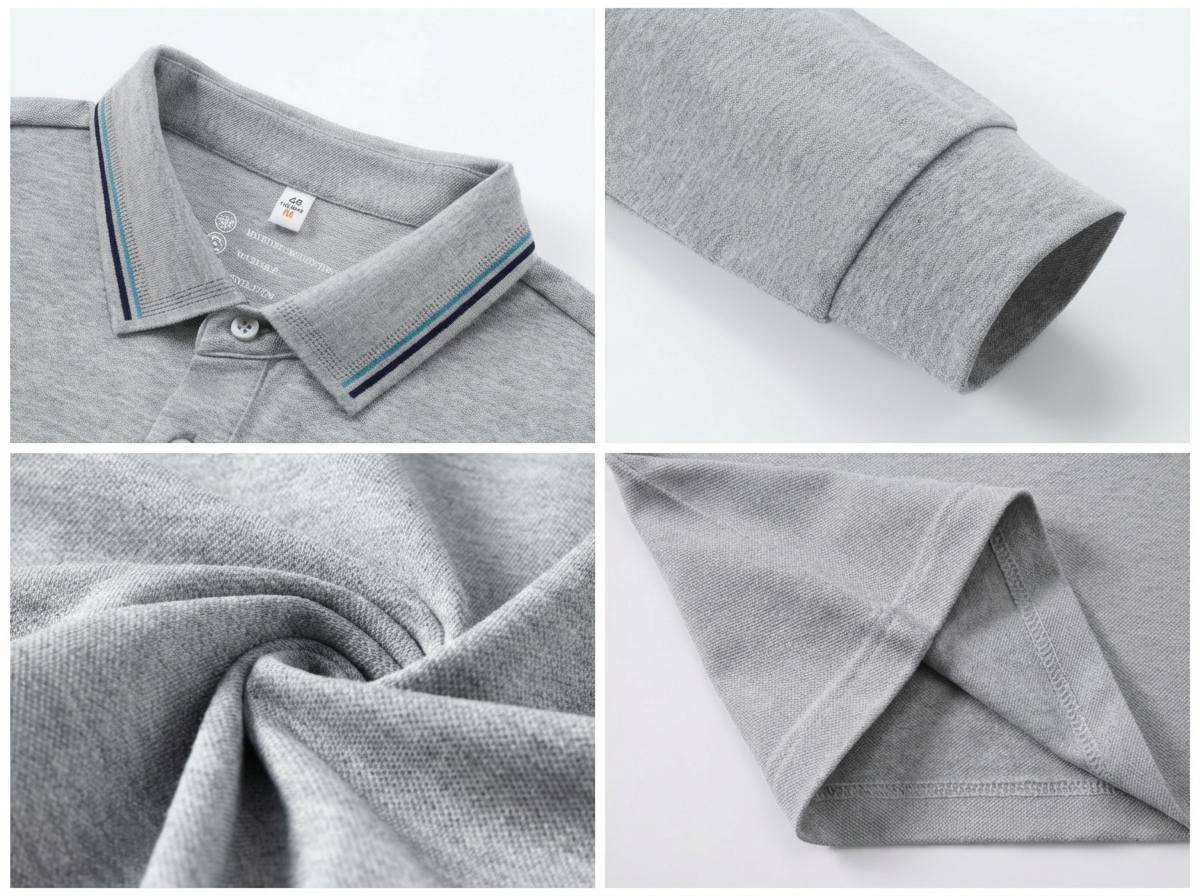 Premium Long Sleeve Pique Polo | Custom Team Uniforms & Corporate Gear
