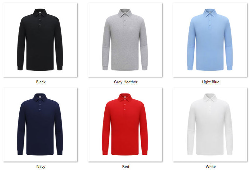 Custom Long Sleeve Polo Shirt | Mercerized Cotton Pique | Team Uniforms & Workwear Color Sheet