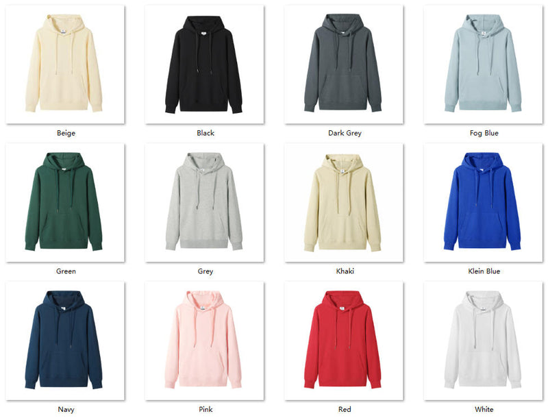 Premium Custom 100% Cotton Terry Hoodie | Heavyweight Team Apparel Color Sheet