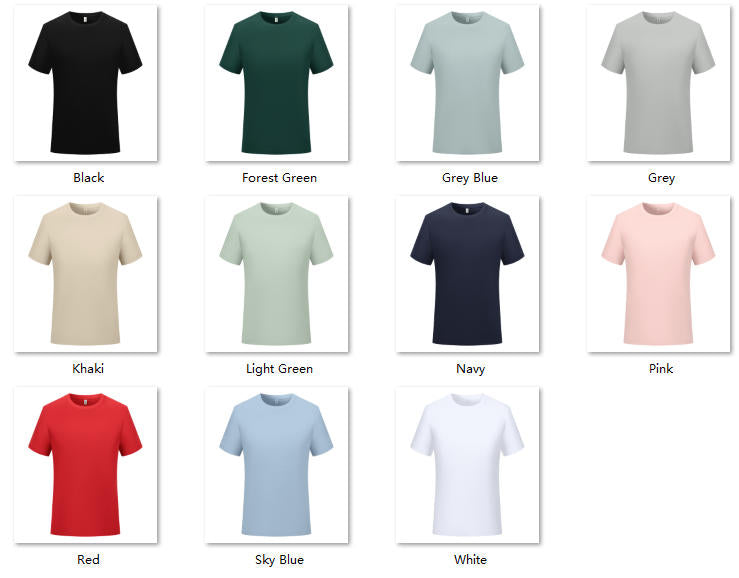 Custom 210gsm Blank Tee | Liquid Ammonia Cotton | Team & Brand Merch Color Sheet
