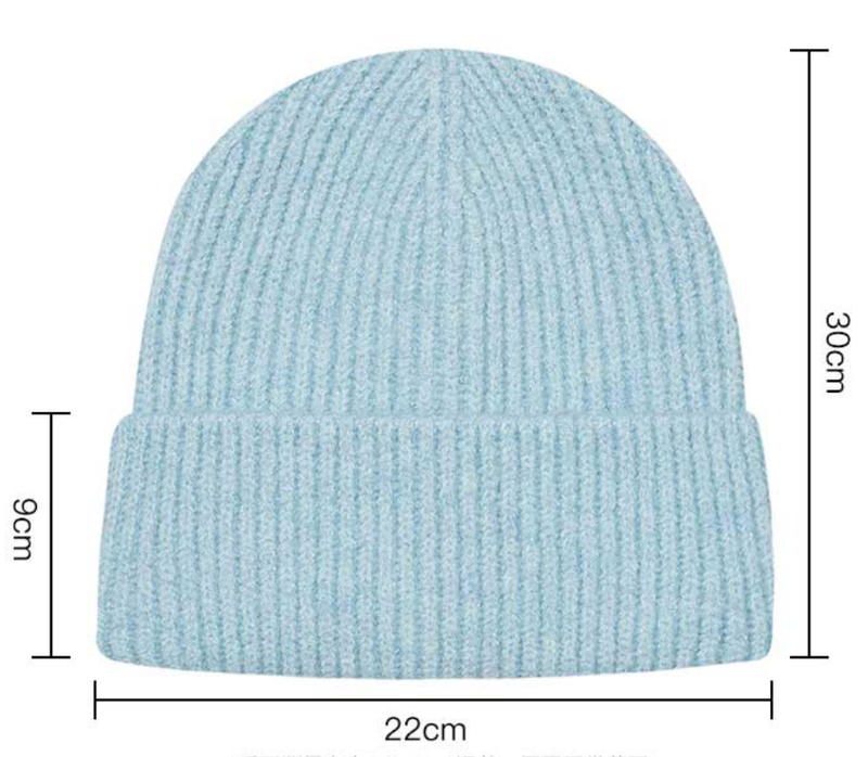 Custom Ribbed Knit Beanie | Washed Brushed Hat For Teams & Merch Size Chart