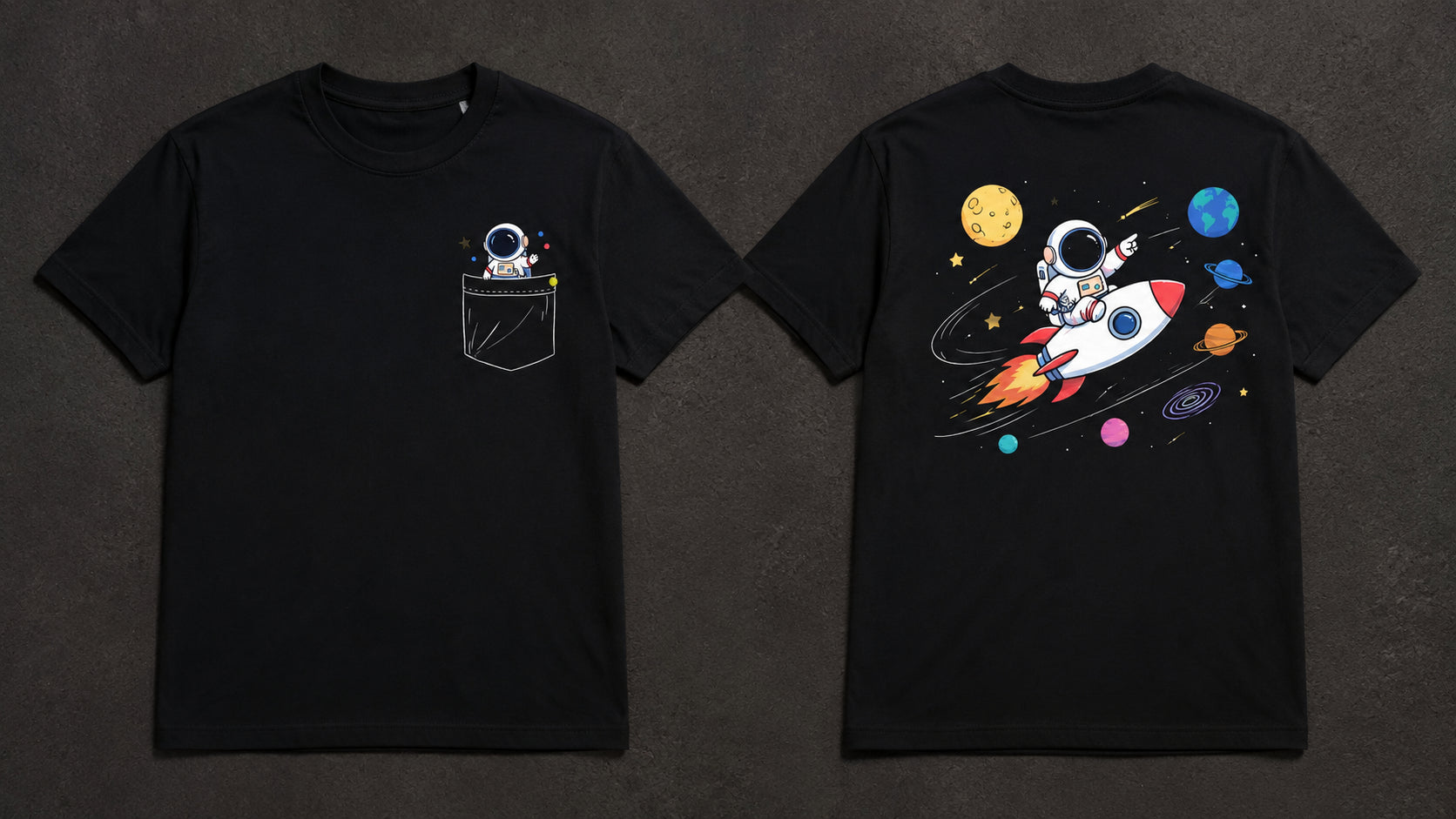 Pocket Astronaut Cosmic Explorer Graphic Apparel Collection