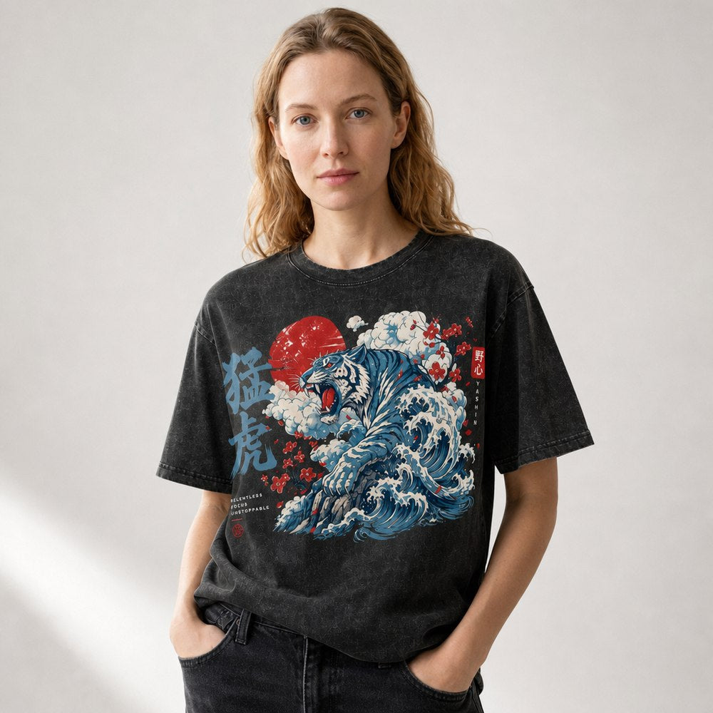 Fierce Tiger Irezumi Wave Graphic Apparel Collection