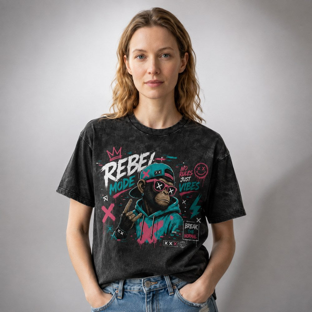 Funky Monkey Rebel Mode Neon Streetwear Graphic Apparel Collection