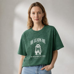 He Leads Me Psalm 23 Still Waters Graphic Apparel Collection