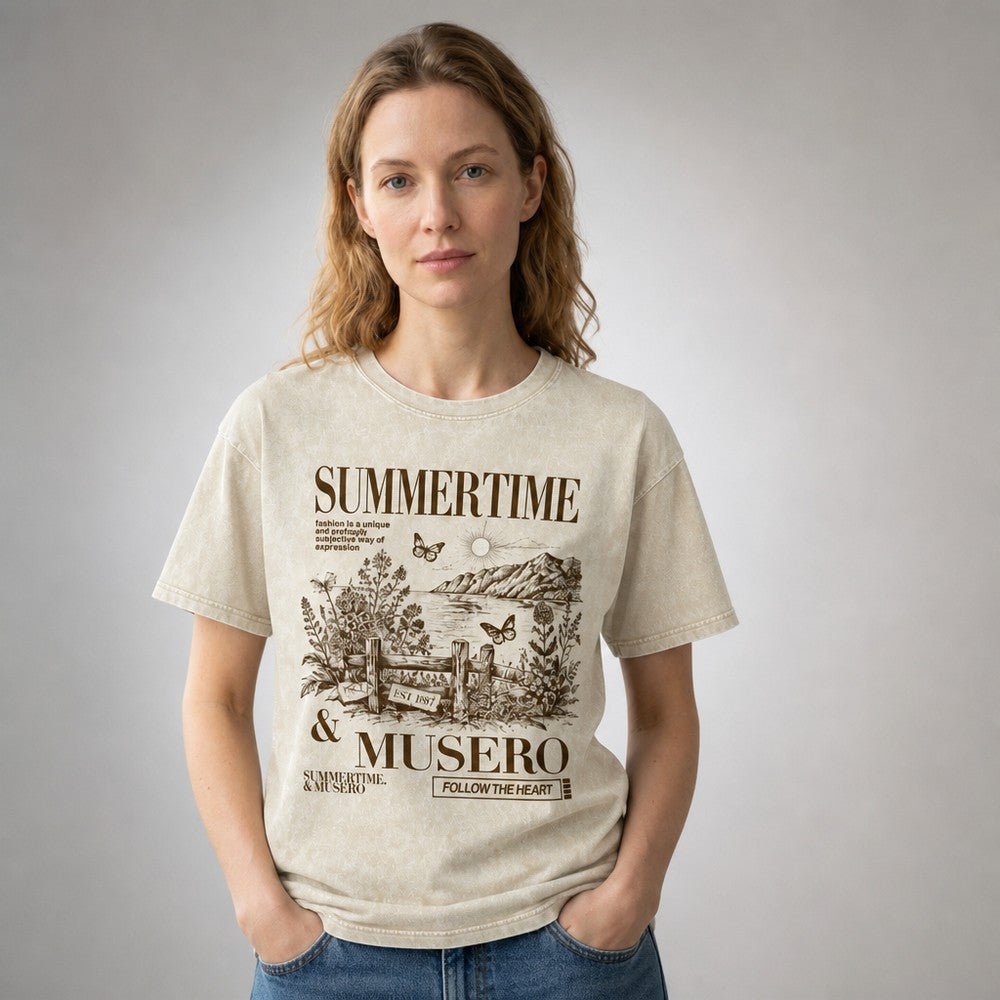 Summertime Musero Vintage Landscape Graphic Apparel Collection