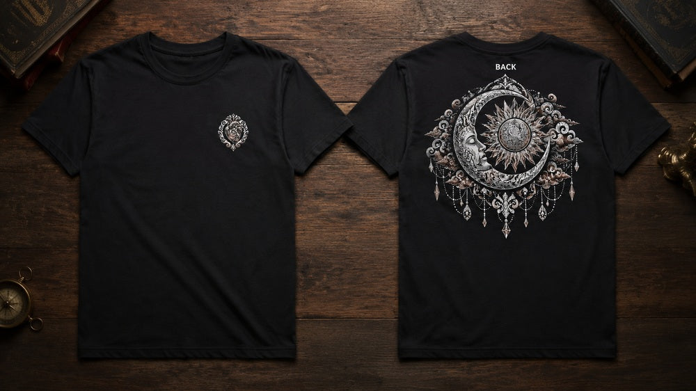Celestial Moon Goddess Gothic Celestial Graphic Apparel Collection (T-Shirts and Hoodies)
