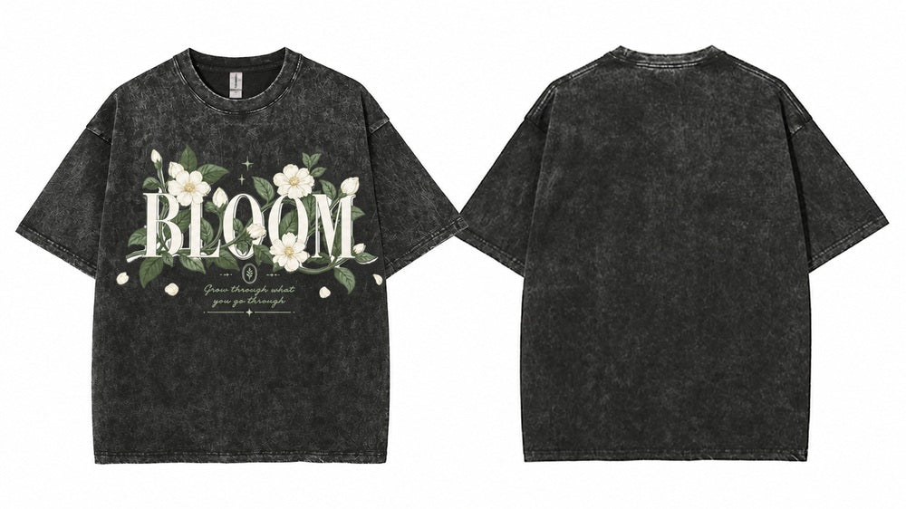 Bloom Floral Acid Wash Vintage Graphic Apparel Collection