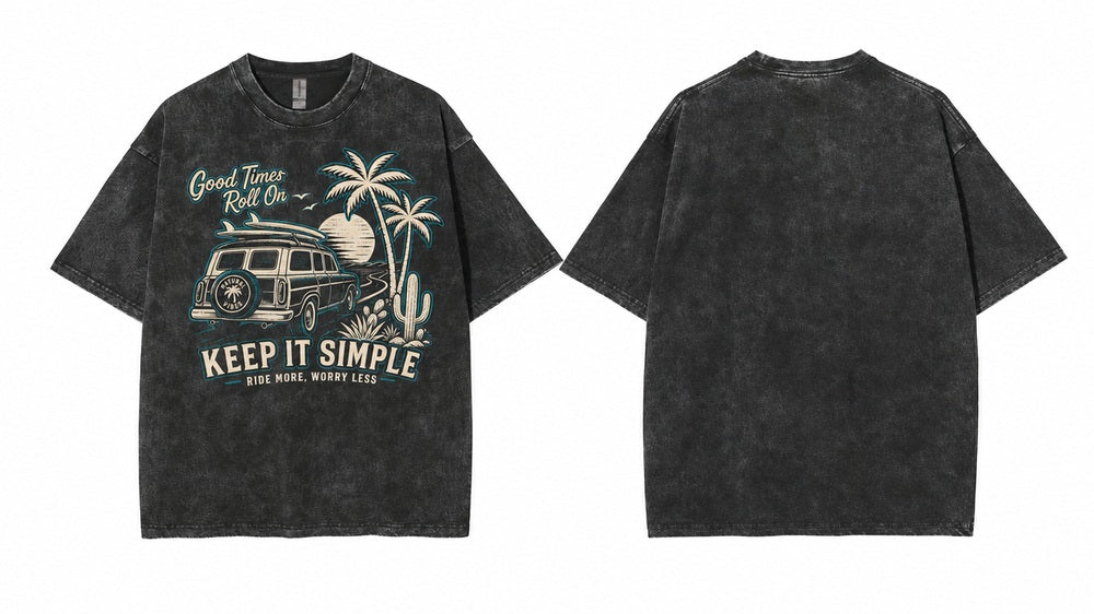 Keep It Simple Woody Wagon Surf Graphic Apparel Collection