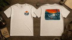 Bikepacking Sunset Campfire Vintage Graphic Apparel Collection