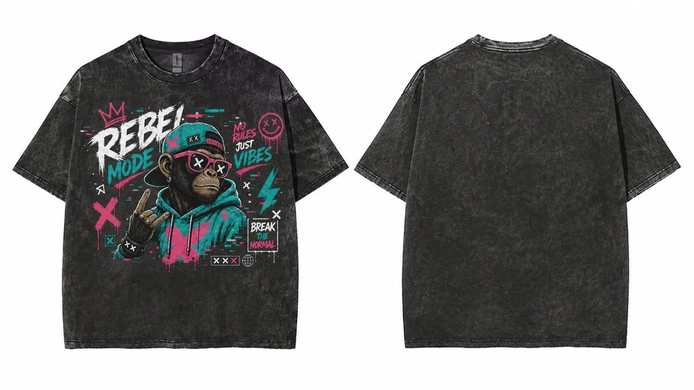 Funky Monkey Rebel Mode Neon Streetwear Graphic Apparel Collection
