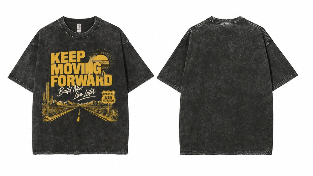 Keep Moving Forward Desert Road Discipline Graphic Apparel Collection