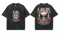 Grow Grace Floral Christian Roses Graphic Apparel Collection