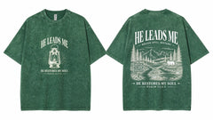 He Leads Me Psalm 23 Still Waters Graphic Apparel Collection