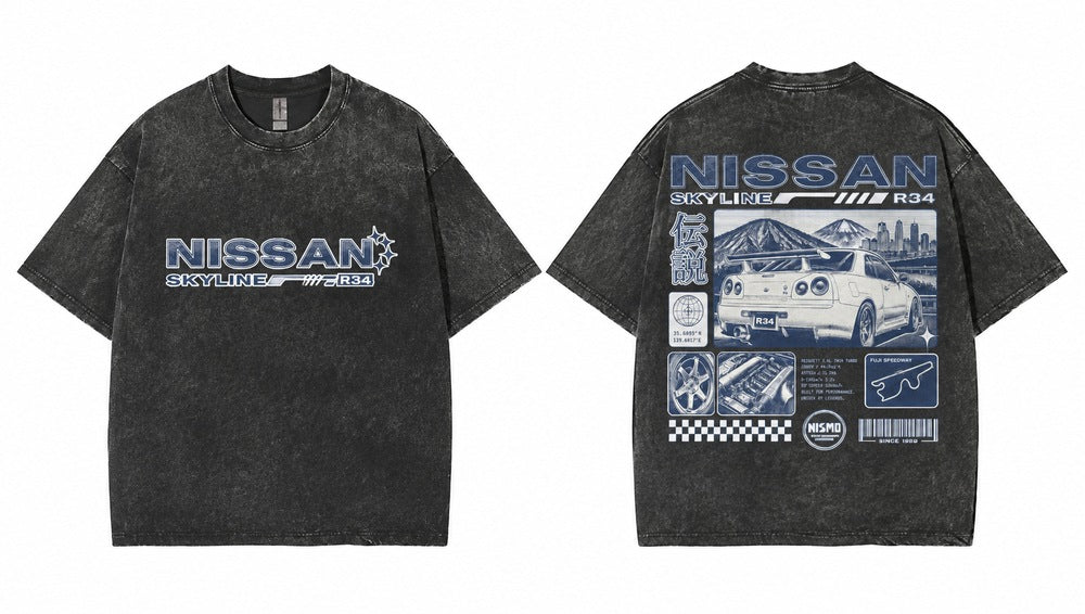 Nissan Skyline R34 JDM Legend Tokyo Graphic Apparel Collection