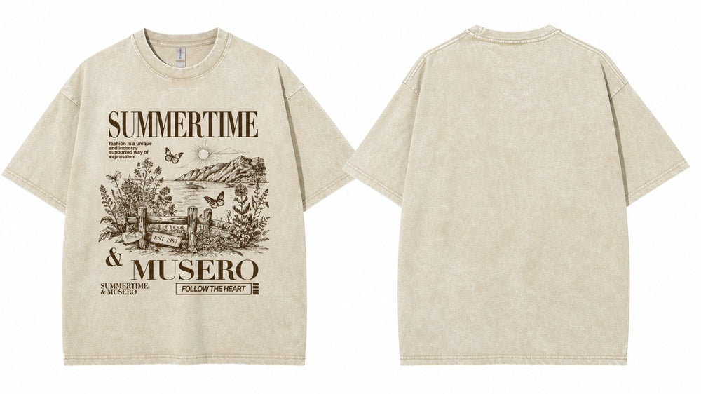 Summertime Musero Vintage Landscape Graphic Apparel Collection