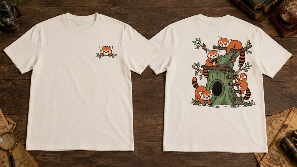 Pocket Red Pandas Woodland Adventure Graphic Apparel Collection (T-Shirts and Hoodies)