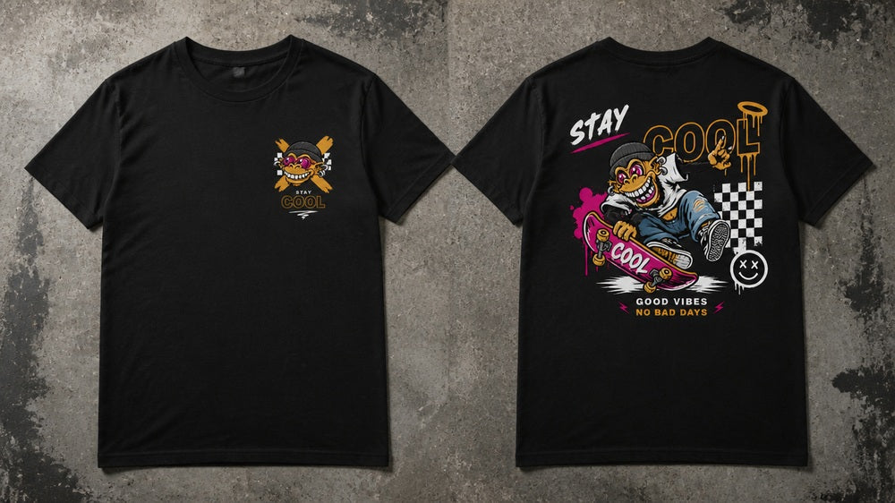 Stay Cool Monkey Skateboard Streetwear Graphic Apparel Collection