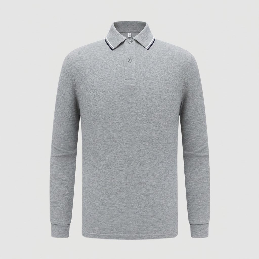 Premium Custom Long Sleeve Polo - Mercerized Cotton Pique Uniforms
