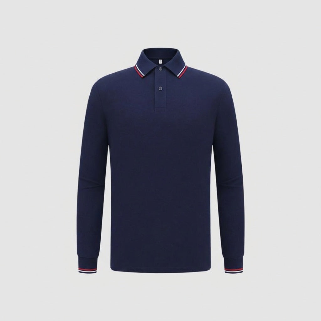 Premium Custom Long Sleeve Polo - Mercerized Cotton Pique Uniforms