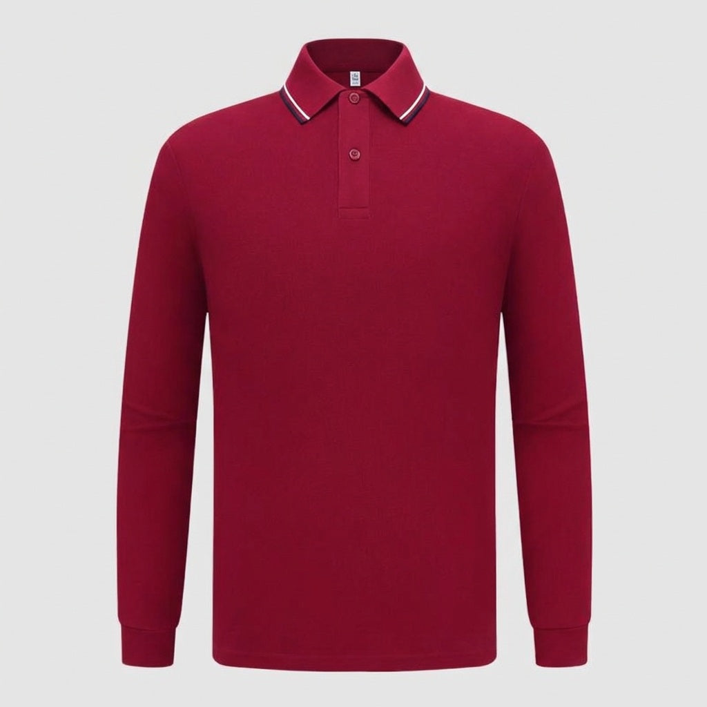 Premium Custom Long Sleeve Polo - Mercerized Cotton Pique Uniforms