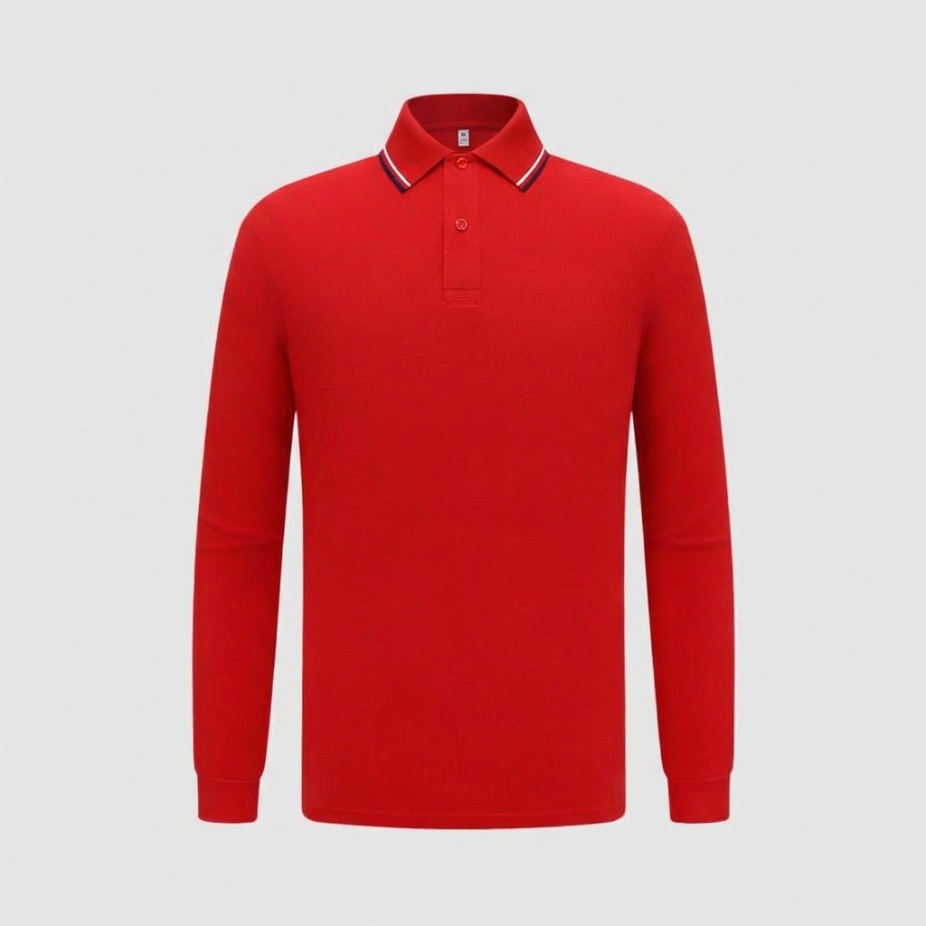 Premium Custom Long Sleeve Polo - Mercerized Cotton Pique Uniforms