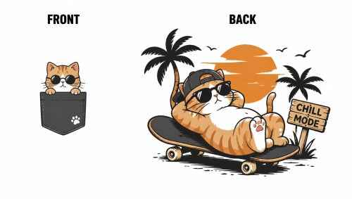 Chill Mode Cat Streetwear Graphic Apparel Collection (T-Shirts & Hoodies)（副本）