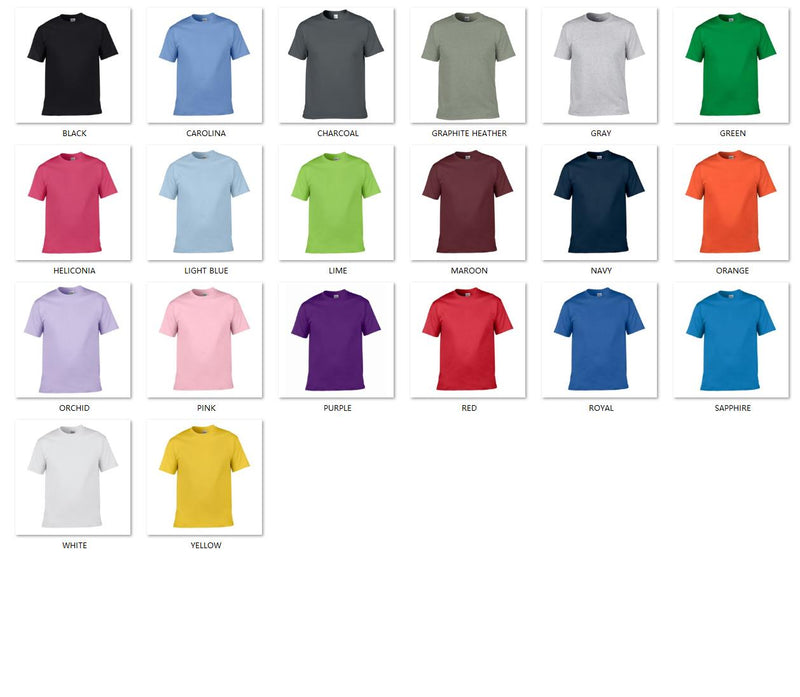 Custom Gildan Premium Cotton T-Shirt | 180gsm Team Apparel Color Sheet