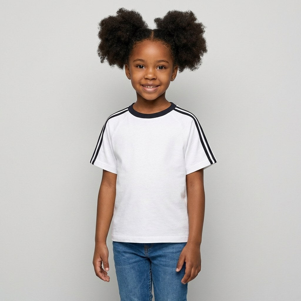 Kids 3-Stripe Ringer Tee | 200g Combed Cotton | Custom Team Apparel