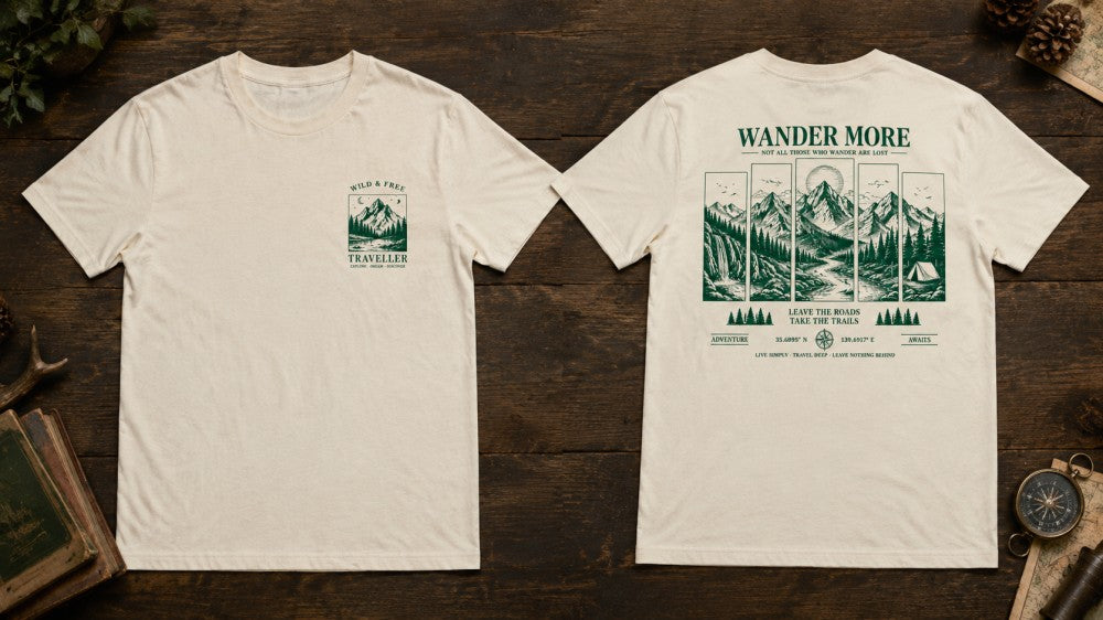 Wander More Outdoor Graphic Apparel Collection (T-Shirts and Hoodies)