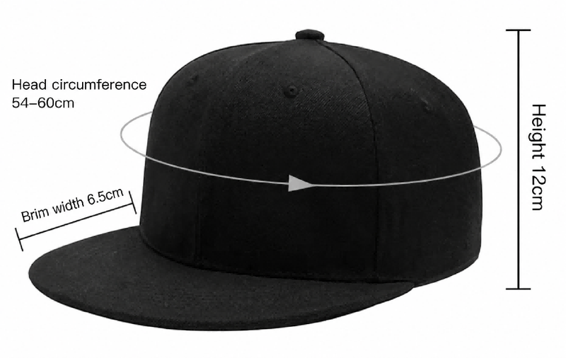 Gorra Snapback Personalizada de 6 Paneles con Visera Plana | 100% Algodón | Equipos y Merchandising Size Chart