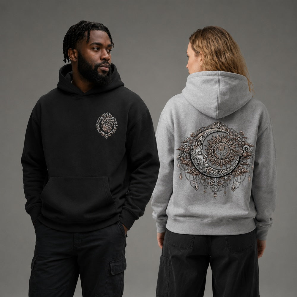 Celestial Moon Goddess Gothic Celestial Graphic Apparel Collection (T-Shirts and Hoodies)