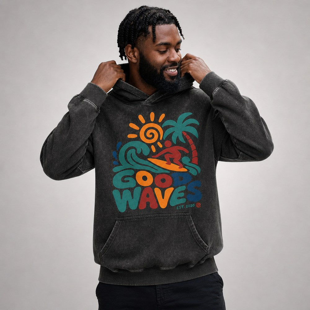 Good Waves Retro Surf Graphic Apparel Collection